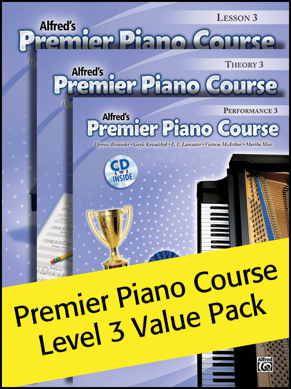 Premier Piano Course, Lesson, Theory & Performance 3 (Value Pack) Cover Image