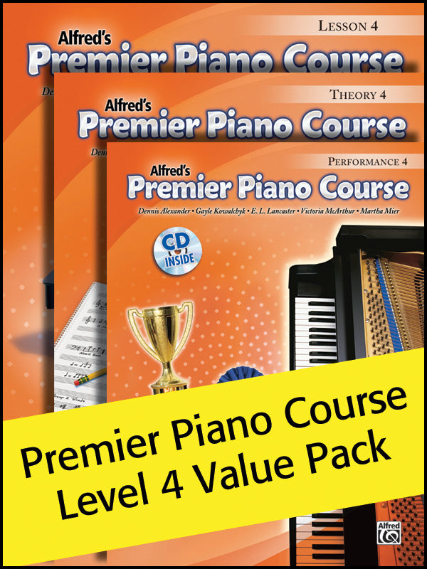 Premier Piano Course, Lesson, Theory & Performance 4 (Value Pack) Cover Image