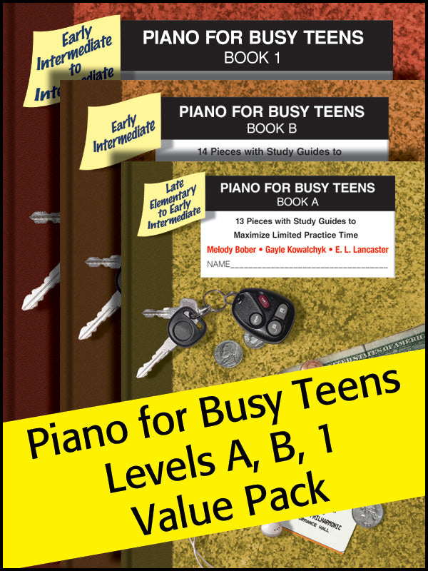 Piano for Busy Teens, A, B & 1 (Value Pack) Cover Image
