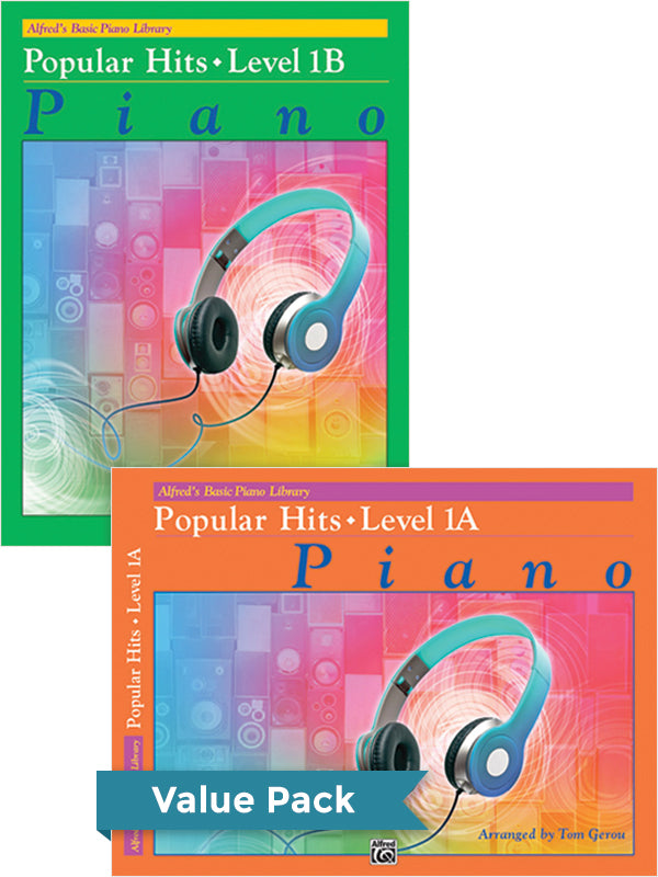 Alfred's Basic Piano Library: Popular Hits, Levels 1A & 1B (Value Pack) Cover Image