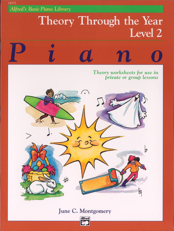 Alfred's Basic Piano Library: Theory Through the Year Book 2: Theory Worksheets for Use in Private or Group Lessons Sheet Music Preview