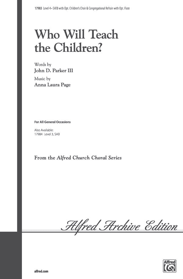 Who Will Teach the Children? Cover Image