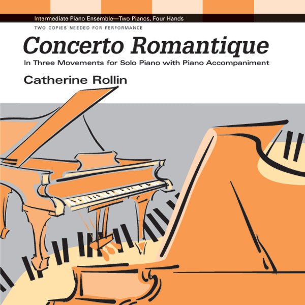 Concerto Romantique: In Three Movements for Solo Piano with Piano Accompaniment - Piano Duo (2 Pianos, 4 Hands) Sheet Music Preview