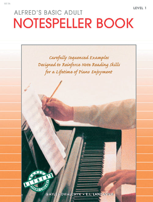 Alfred's Basic Adult Piano Course: Notespeller Book 1 Cover Image