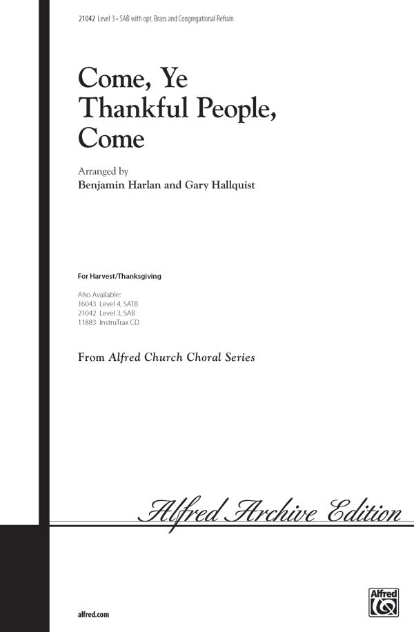Come, Ye Thankful People, Come Cover Image
