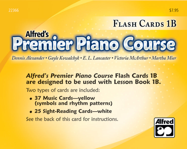 Premier Piano Course, Flash Cards 1B Cover Image