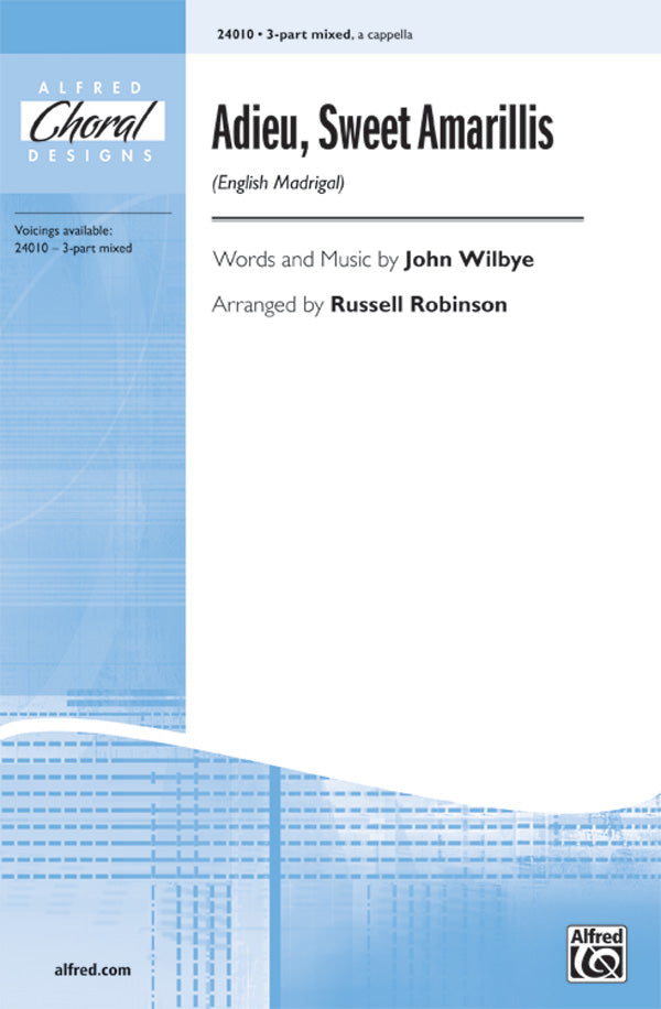Adieu, Sweet Amarillis (English Madrigal) Cover Image