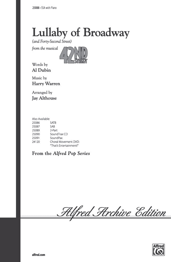 Lullaby of Broadway (and Forty-Second Street) Sheet Music Preview