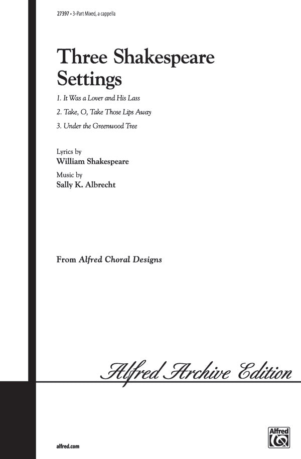 Three Shakespeare Settings Sheet Music Preview