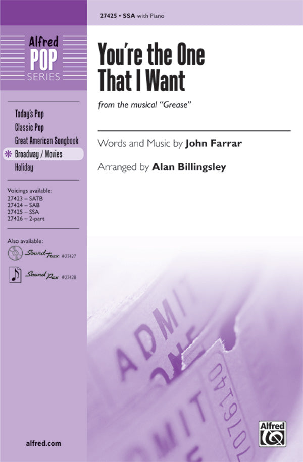 You're the One That I Want Sheet Music Preview