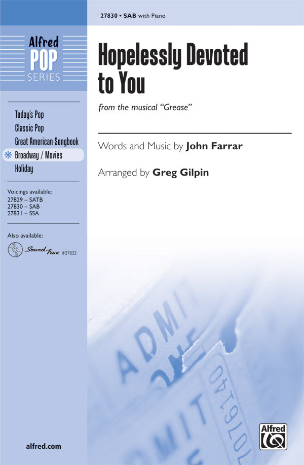 Hopelessly Devoted to You Sheet Music Preview