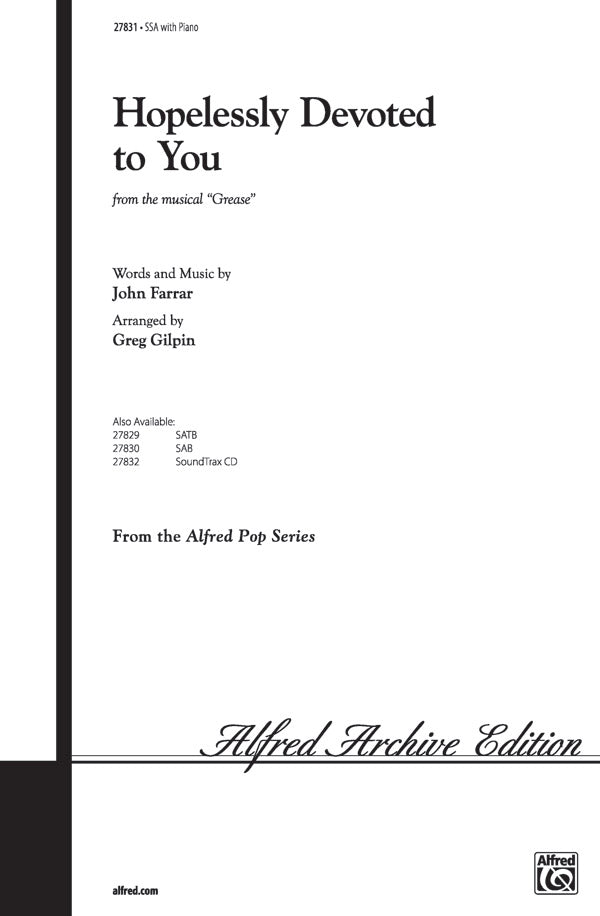 Hopelessly Devoted to You (from the musical <I>Grease</I>) Sheet Music Preview