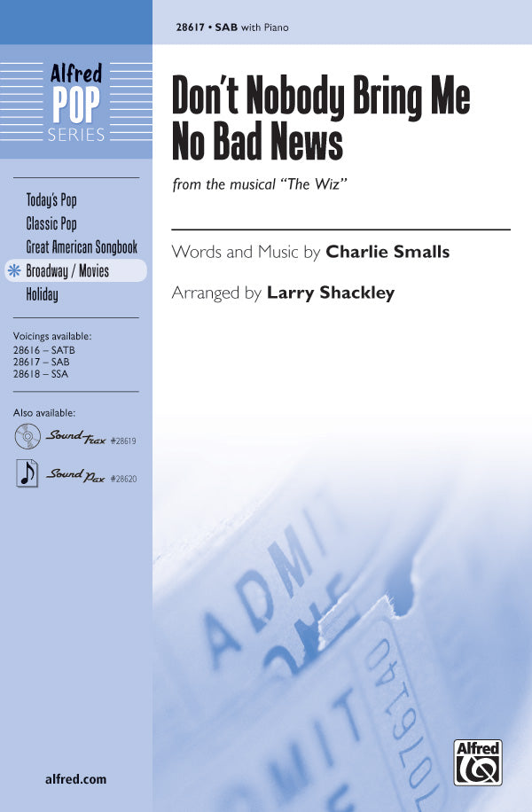 Don't Nobody Bring Me No Bad News Sheet Music Preview