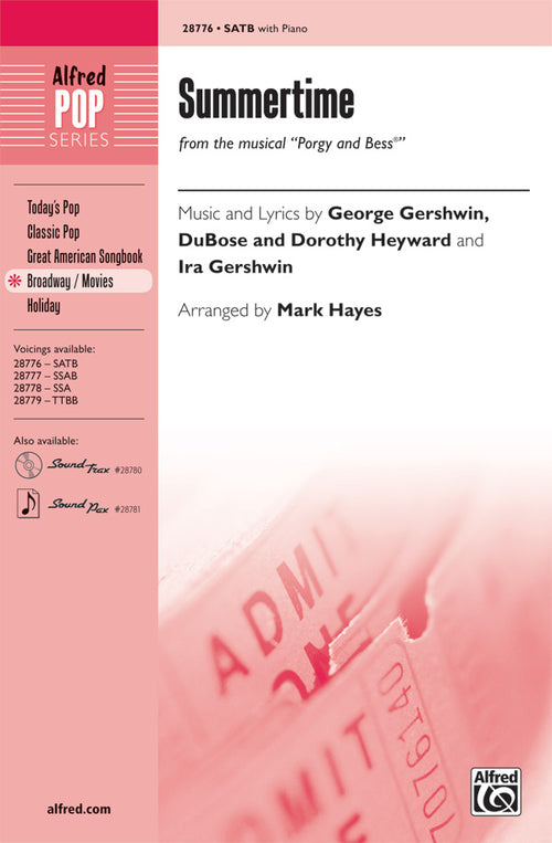 Summertime (from the musical <i>Porgy and Bess</i>) Sheet Music Preview