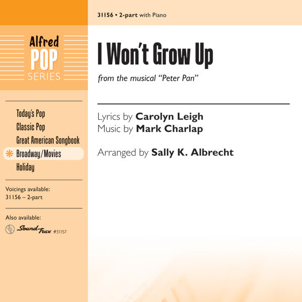 I Won't Grow Up Sheet Music Preview
