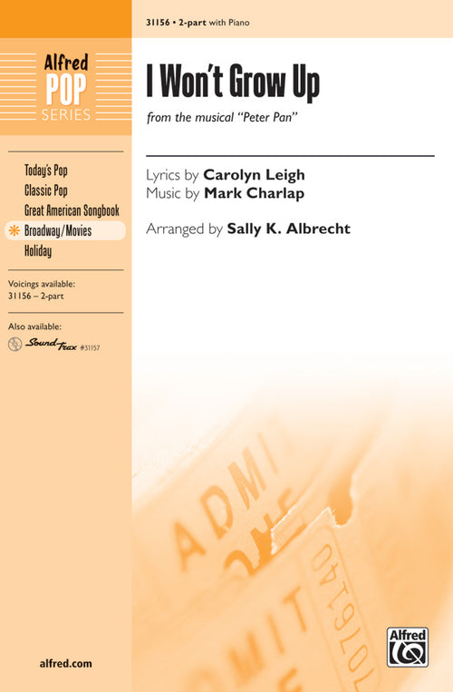 I Won't Grow Up Sheet Music Preview