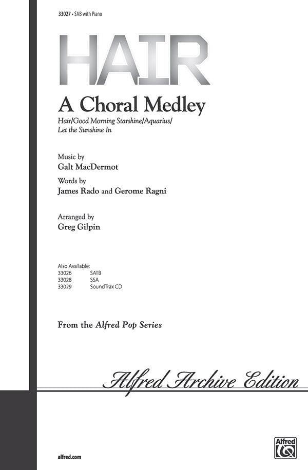 Hair: A Choral Medley Sheet Music Preview