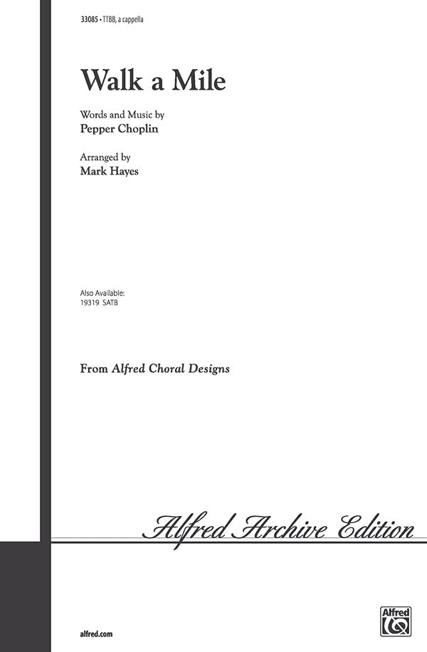 Walk a Mile Sheet Music Preview