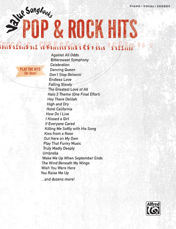 Value Songbooks: Pop & Rock Hits Cover Image