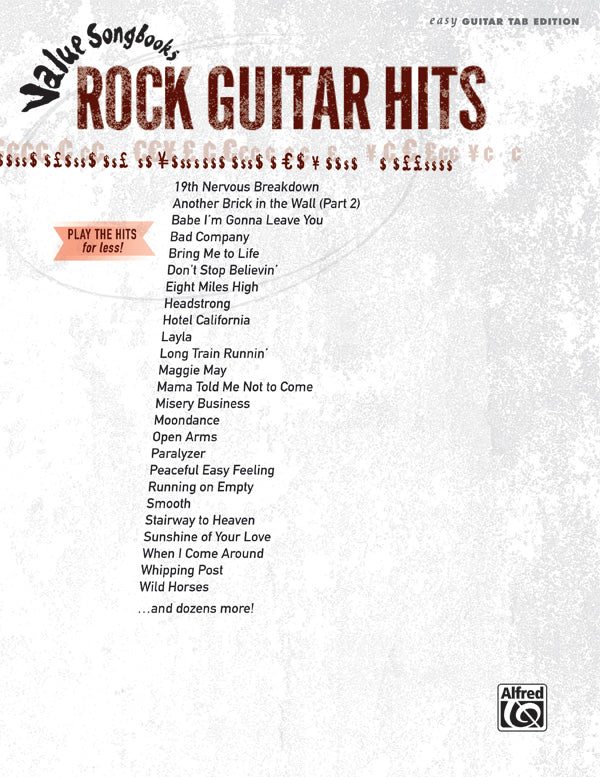 Value Songbooks: Rock Guitar Hits Cover Image