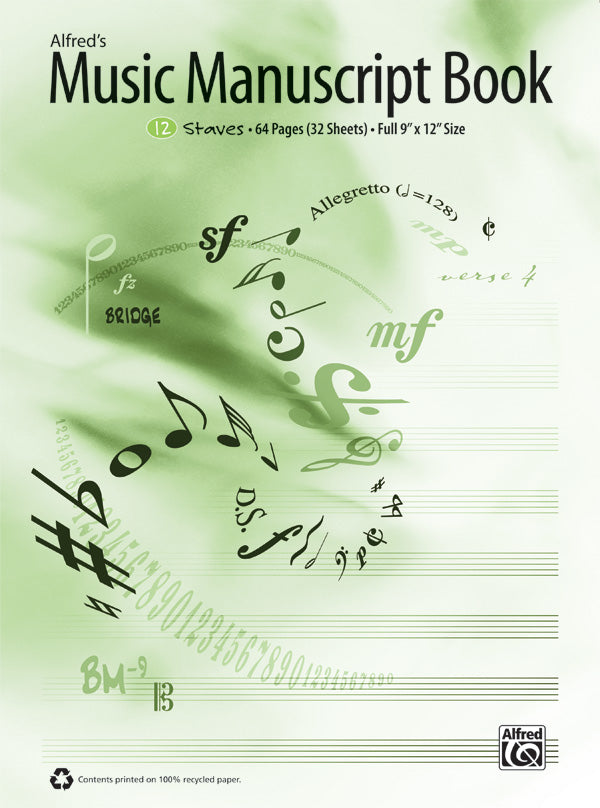 Alfred's Music Manuscript Book, 12-Stave Cover Image