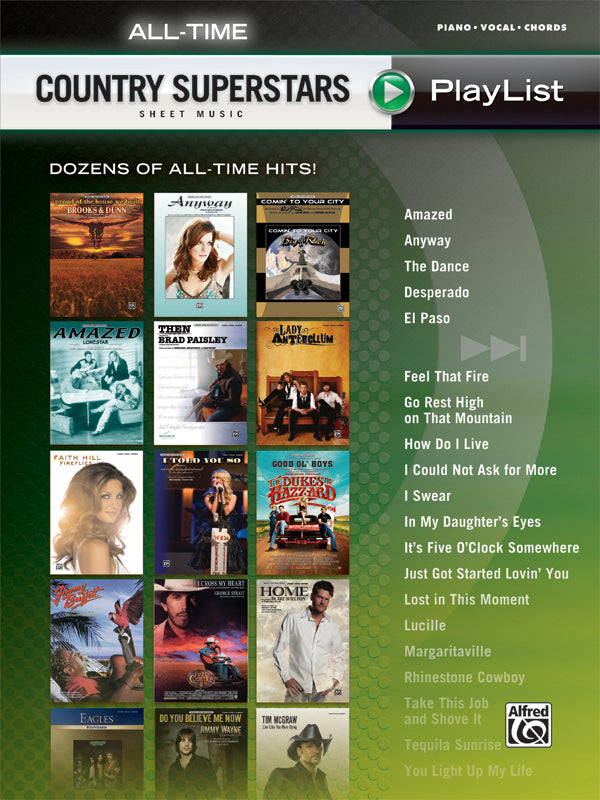 All-Time Country Superstars Sheet Music Playlist Cover Image