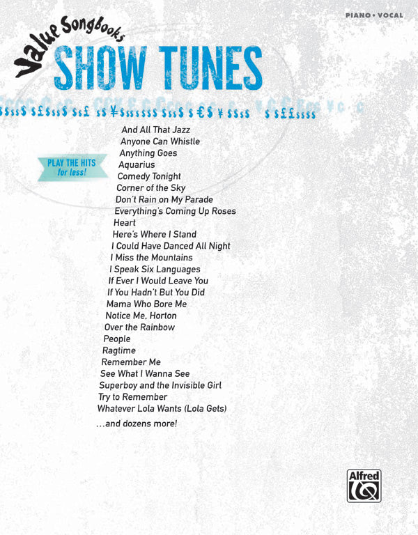 Value Songbooks: Show Tunes Cover Image