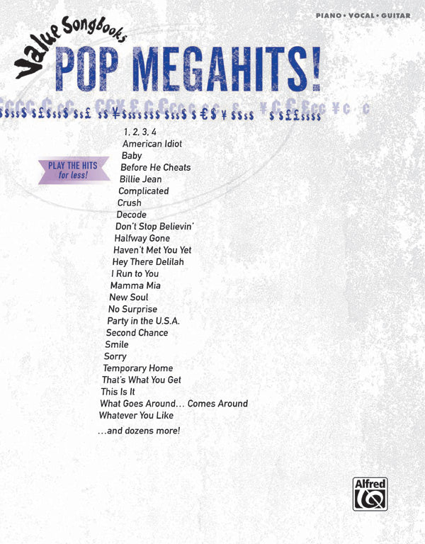 Value Songbooks: Pop Megahits! Cover Image
