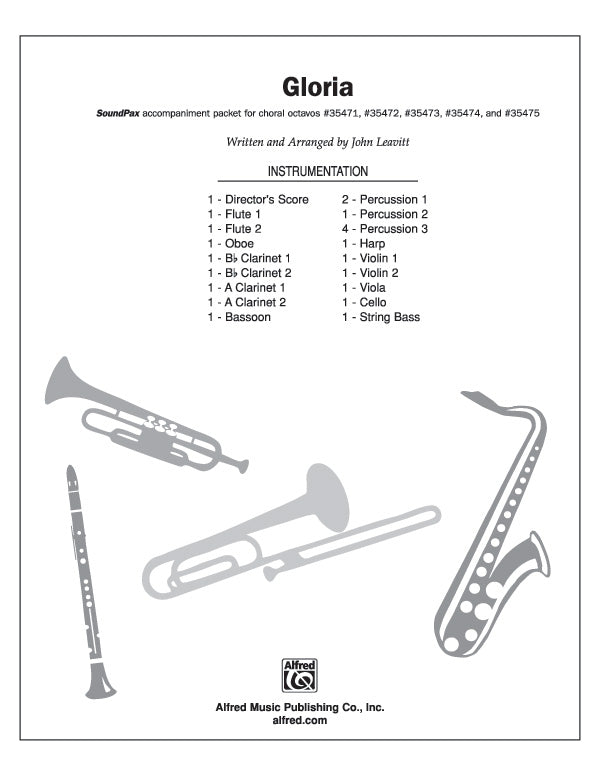 Gloria: 1st Percussion Sheet Music Preview