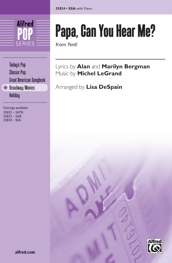 Papa, Can You Hear Me? (from <i>Yentl</i>) Sheet Music Preview
