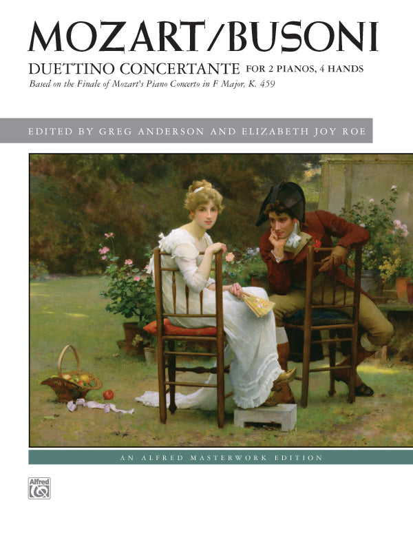 Mozart/Busoni: Duettino concertante: Based on the Finale of Mozart's Piano Concerto in F Major, K. 459 - Piano Duo (2 Pianos, 4 Hands) Sheet Music Preview