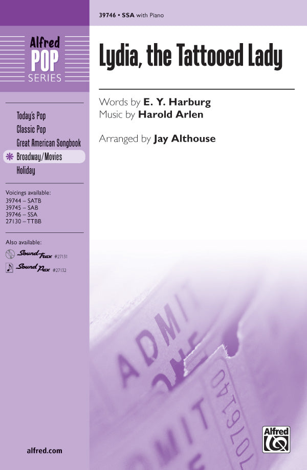 Lydia, the Tattooed Lady Sheet Music Preview