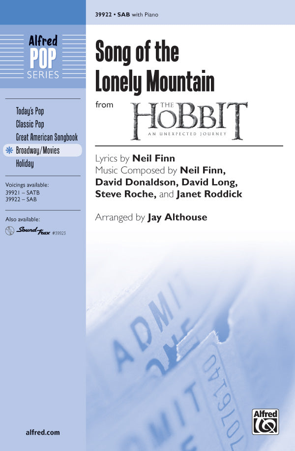 Song of the Lonely Mountain (from <i>The Hobbit: An Unexpected Journey</i>) Cover Image