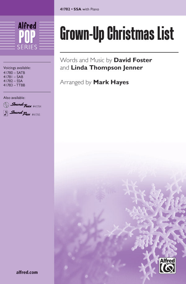 Grown-Up Christmas List Sheet Music Preview