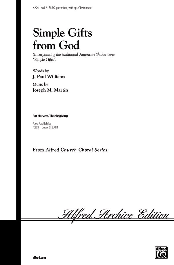 Simple Gifts from God Cover Image