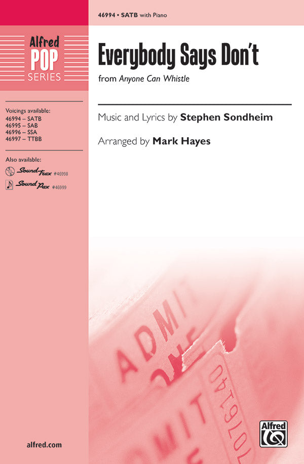 Everybody Says Don't Sheet Music Preview