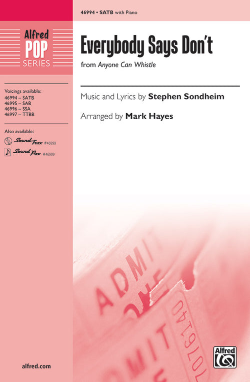 Everybody Says Don't Sheet Music Preview