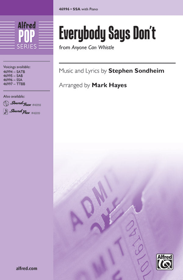 Everybody Says Don't Sheet Music Preview