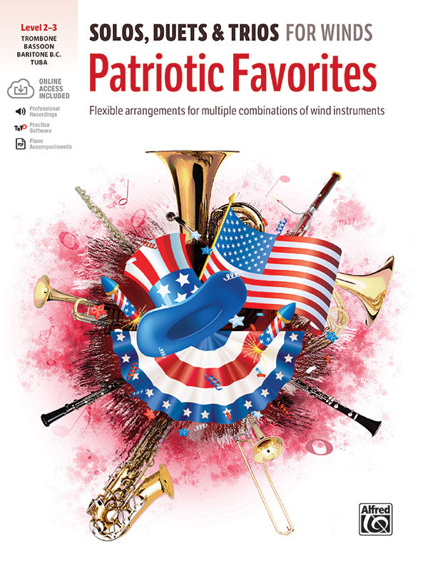 Solos, Duets & Trios for Winds: Patriotic Favorites (Trombone/Bassoon/Baritone B.C./Tuba) Sheet Music Preview