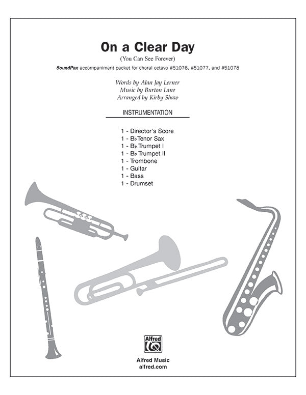 On a Clear Day: Drums Sheet Music Preview