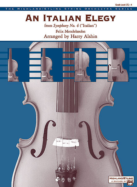 An Italian Elegy, from Symphony No. 4 "Italian": 1st Violin Sheet Music Preview