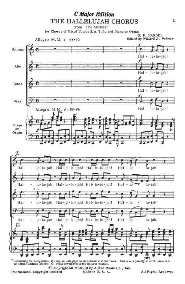 Hallelujah Chorus in C Major Sheet Music Preview