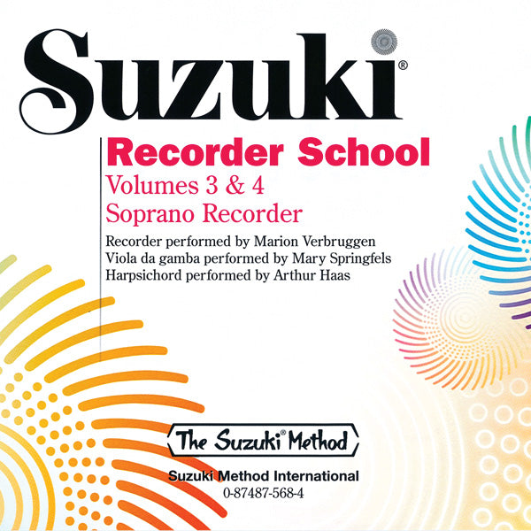 Suzuki Recorder School (Soprano Recorder), Volume 3 & 4 Cover Image