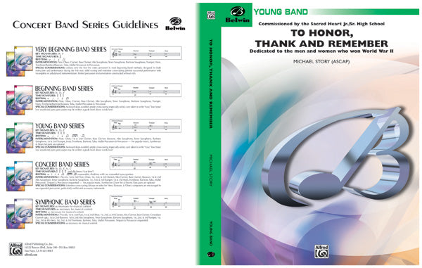 To Honor, Thank and Remember: E-flat Baritone Saxophone Sheet Music Preview