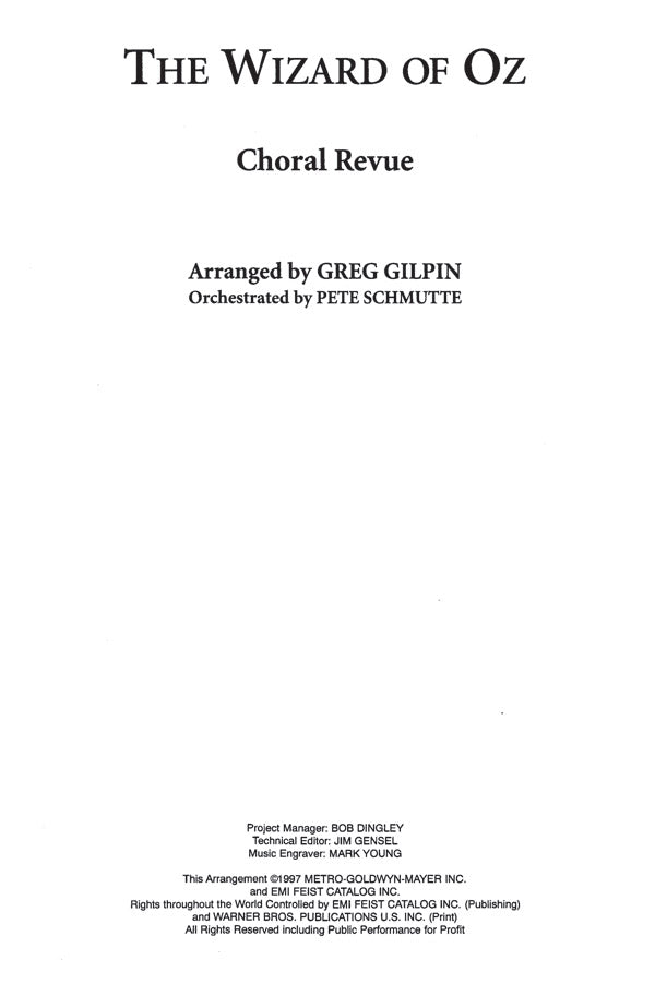 The Wizard of Oz -- Choral Revue Sheet Music Preview