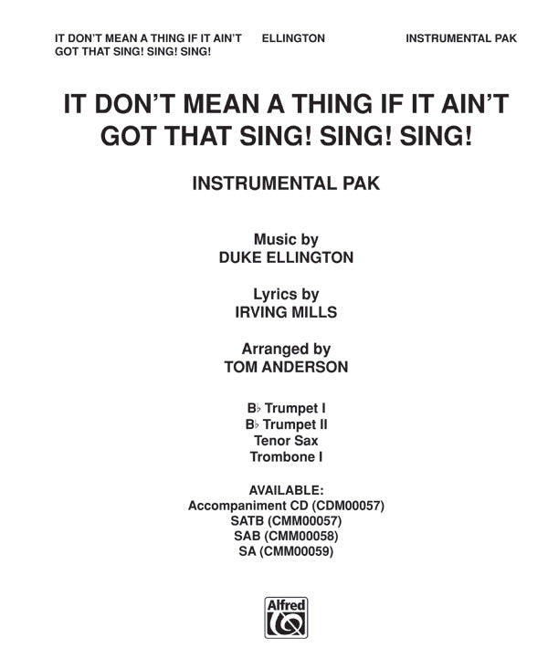 It Don't Mean a Thing If It Ain't Got That Sing, Sing, Sing Cover Image