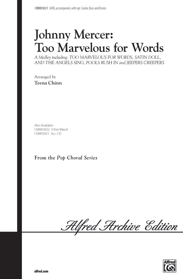 Johnny Mercer: Too Marvelous for Words (A Medley) Sheet Music Preview
