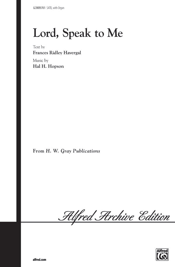 Lord, Speak to Me Cover Image