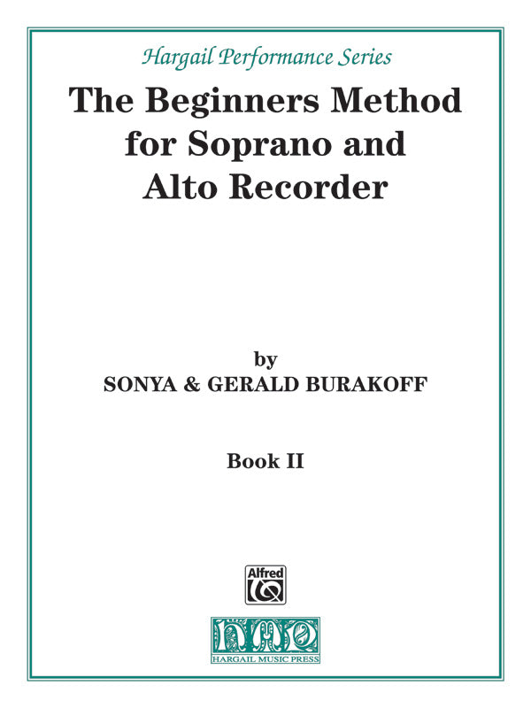 The Beginners Method for Soprano and Alto Recorder, Book 2 Cover Image