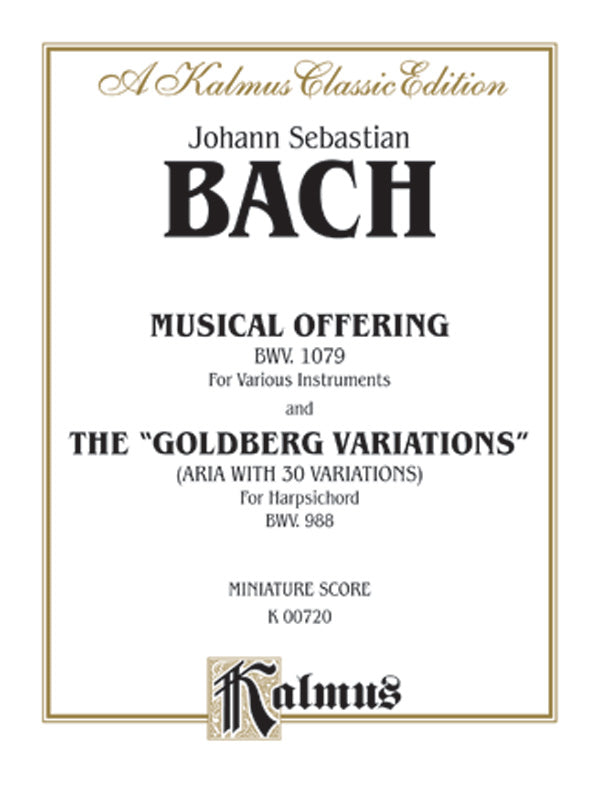 Bach: The Musical Offering and The "Goldberg Variations" (Miniature Score) Sheet Music Preview